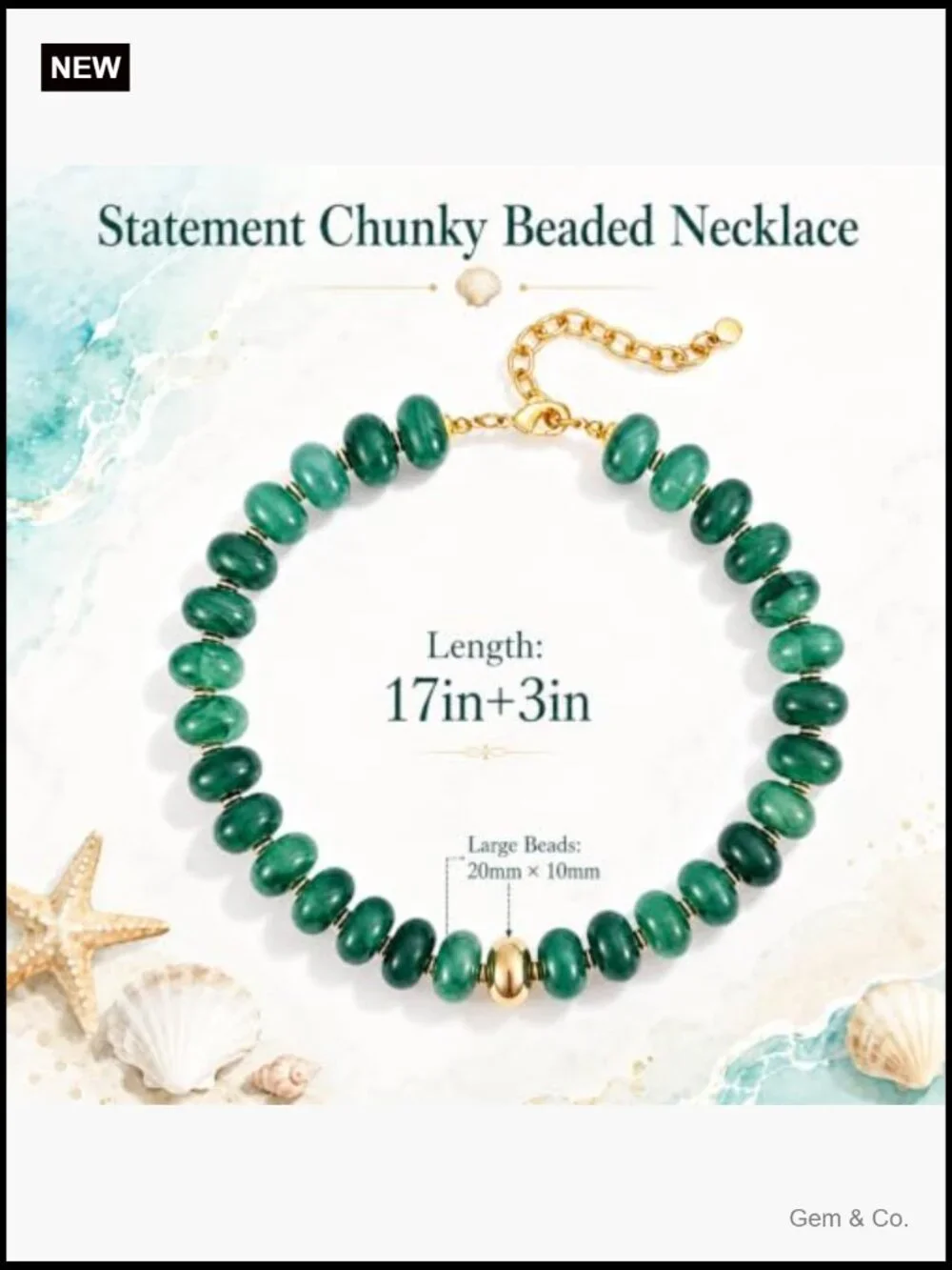 Chunky Resin Bead Bold Collar Statement Necklace